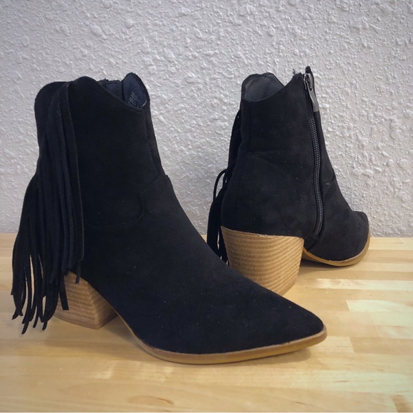 Beast Leo-17 Fringe Ankle Boot Black - Picture 2 of 5
